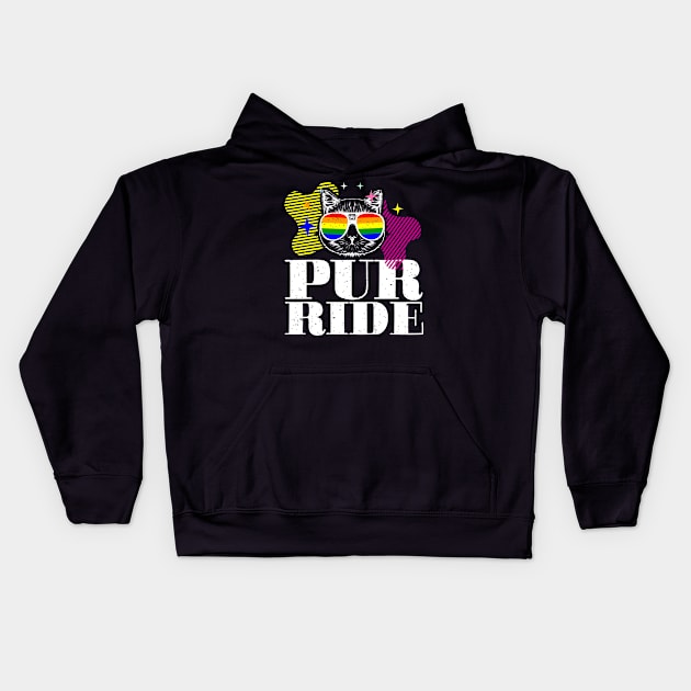 PURRIDE I Cat LGBT Pride Awareness Kids Hoodie by holger.brandt